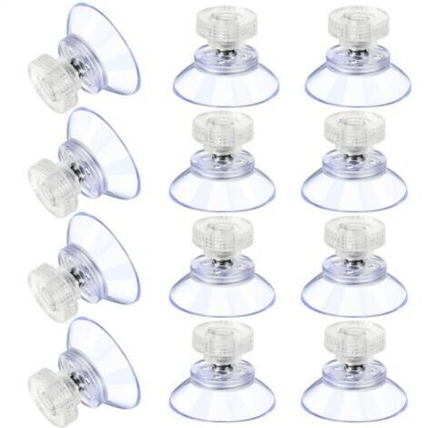 12 Grandes Ventouses Ventouses en Plastique Ventouse Anti-Collision Transparente en Caoutchouc Vis Écrou en Métal Ventouse Solide en PVC Transparent Remplacement avec Écrou de Vis (25mmxM4)