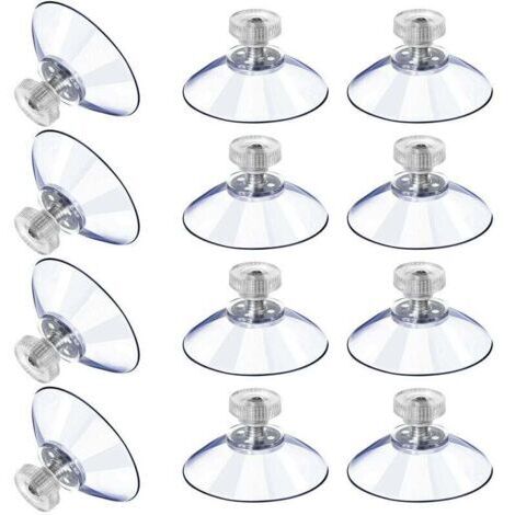12 Grandes Ventouses Ventouses en Plastique Ventouse Anti-Collision Transparente en Caoutchouc Vis Écrou en Métal Ventouse Solide en PVC Transparent Remplacement avec Écrou de Vis (40M5-10)