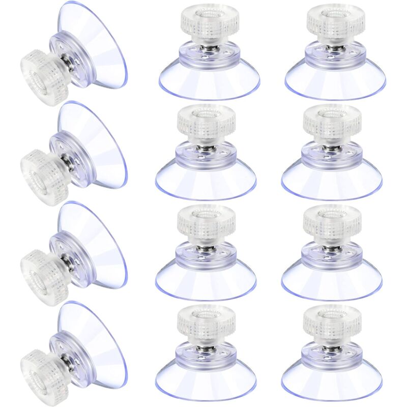 12 Grandes Ventouses Ventouses en Plastique Ventouse Anti-Collision Transparente en Caoutchouc Vis Écrou en Métal Ventouse Solide en pvc Transparent