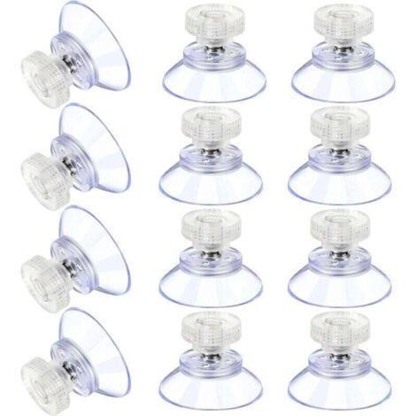 12 Grandes Ventouses Ventouses en Plastique Ventouse Anti-Collision Transparente en Caoutchouc Vis Écrou en Métal Ventouse Solide en PVC Transparent Remplacement avec Écrou de Vis