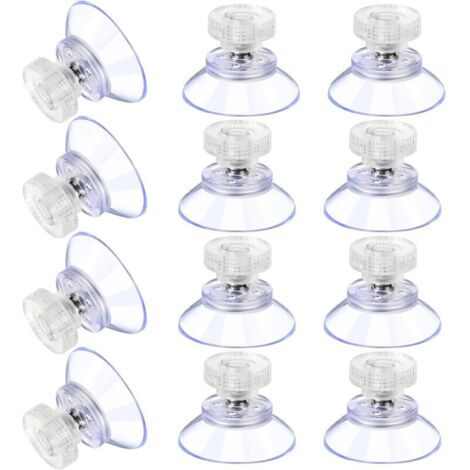 12 Grandes Ventouses Ventouses en Plastique Ventouse Anti-Collision Transparente en Caoutchouc Vis Écrou en Métal Ventouse Solide en PVC Transparent Remplacement avec Écrou de Vis
