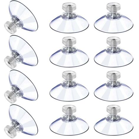 12 grandes ventouses, ventouses en plastique, ventouse transparente anti-collision, écrou à vis en caoutchouc, ventouse en métal, remplacement en PVC transparent solide avec écrou à vis (40M5-10),