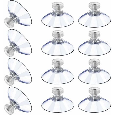 12 grandes ventouses ventouses en plastique ventouses anti-collision transparentes vis en caoutchouc écrous métalliques pièces de rechange de ventouse en PVC transparent solide avec écrous à vis 5,3 c