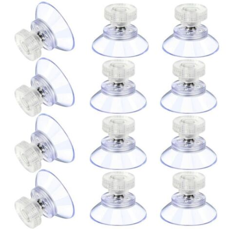 12 grandi ventose in plastica trasparente, ventose in gomma anticollisione con dado in metallo, ventosa potente, sostituzione in PVC trasparente con dado (35 mm x M5)