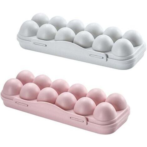 12 Grilles Boîte de Rangement des Oeufs avec Couvercle 2 Pièces 12 Grille Boite Oeuf Boîte à Oeufs en PP Plateau à Œufs Support à Œufs pour 12 Œufs Conteneur de Stockage d'oeufs