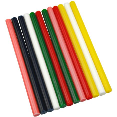 12 Heißkleber Klebesticks 11,2mm x 200mm farbig bunt
