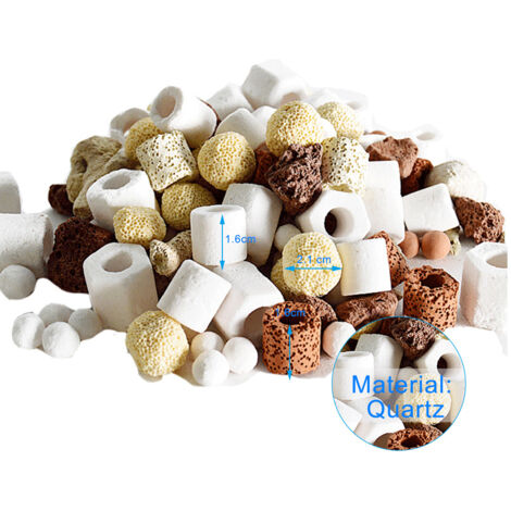 12-in-1 Mehrfarbige Quarz-Aquarienfilterkugeln – 500 g für Süß- und Meerwasseraquarien