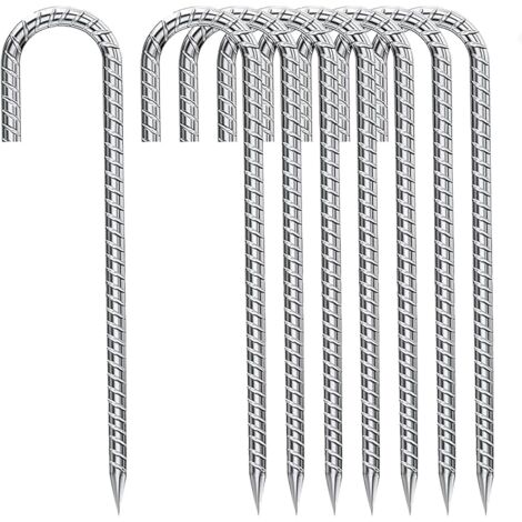 12 Inch, Ground Stakes Heavy Duty Rebar Stakes for Camping 8pcs Rebar Stakes Rust Proof Coated Metal for Flower Gardens Dog Fence Camping Tents Chicken Coop