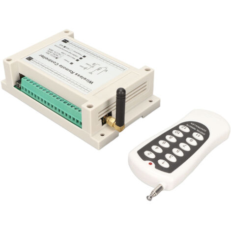 12-Kanal-Funkfernbedienung, 10A 433MHz HF-Relaisempfänger, 12V-36V Netzteil für die Fernbedienung