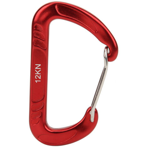 12 kN Schnellverschluss-D-Ring-Karabiner mit federbelastetem Schnapper für Fallschirmspringen und sichere Befestigung (rot)