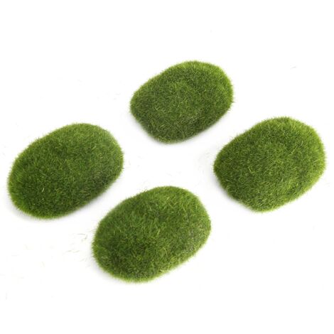 12 künstliche grüne Moosstücke, Dekosteine für Garten, Bonsai und DIY-Gartengestaltung