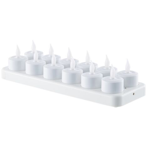 12 LED bougie rechargeable, flamme simulée, décoration de Noël, lumière blanche