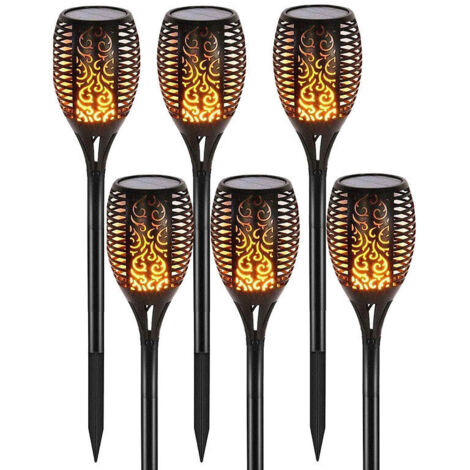 12 LED Solar Lights, 54cm, Flickering Garden Decoration, 6 Pack
