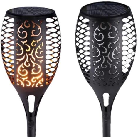 12 LED-Solarleuchten, 54 cm, Gartendekoration mit Flackerlicht – 4er-Pack