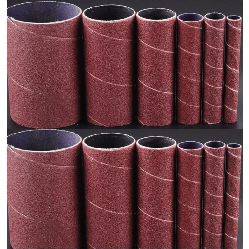 Csparkv - 12 Manchons Abrasifs Ø12/20/25/38/55/80mm - Grain 80+120 - Ponceuse oscillante OSM100 / 600 - Accessoire - Consommable