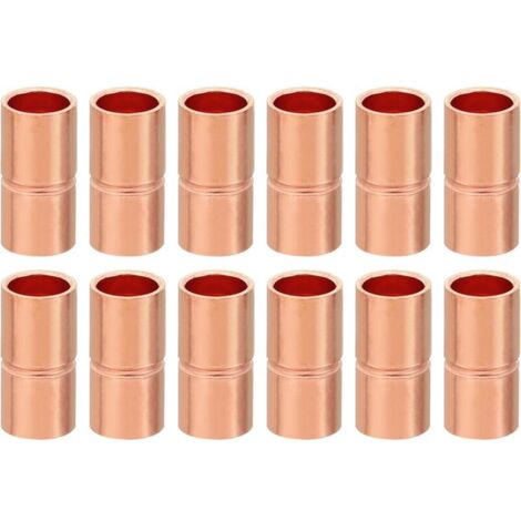 12 manicotti di saldatura in rame, raccordi per tubi da 6,35 mm, raccordi diritti per impianti idraulici, HVAC, condizionamento dell'aria, connessioni di rete di riscaldamento, spessore 0,8 mm