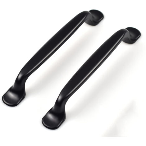 12 maniglie nere per cucina, maniglie per mobili, maniglie per armadietti, maniglie per cassetti con viti, perfette per mobili da bagno e camera da letto (96 mm)
