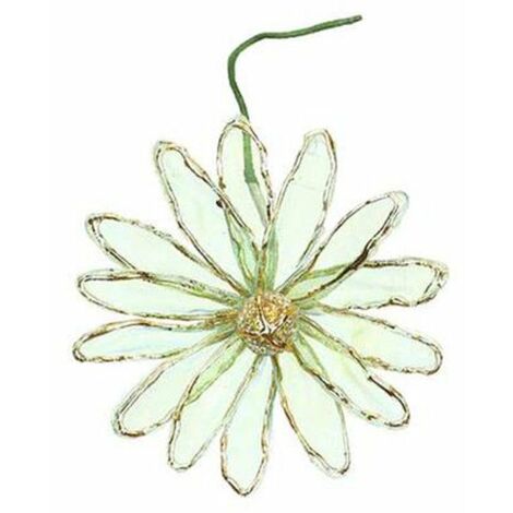 12 Margherite per decorazione albero di natale - colore verde oro - addobbi natalizi