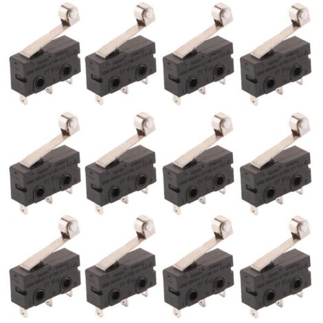 12 microinterruptores miniatura tipo palanca de bisagra T125 SPDT de acción rápida