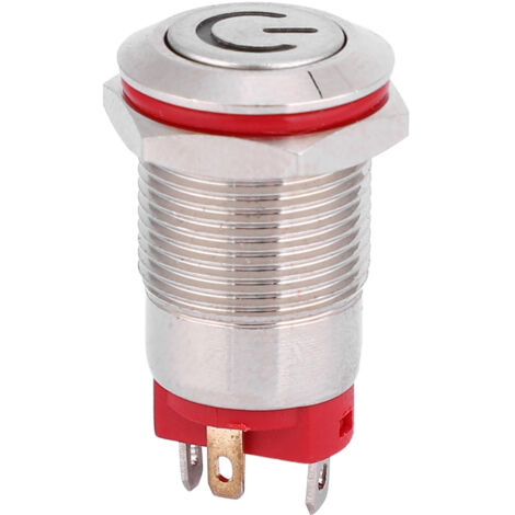 12-mm-LED-Schalter mit Selbstverriegelung, wasserdicht, 4-poliger weißer Metallknopf für 3–9 V