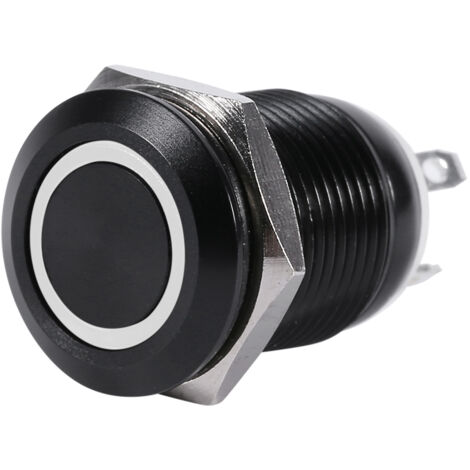 12-mm-LED-Taster (schwarz, kurzzeitig) – 2 A