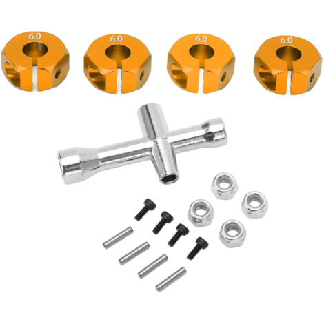 12-mm- und 6-mm-Nabenadapter für RC-Modellautos im Maßstab 1:10, robuste orange Kupplung