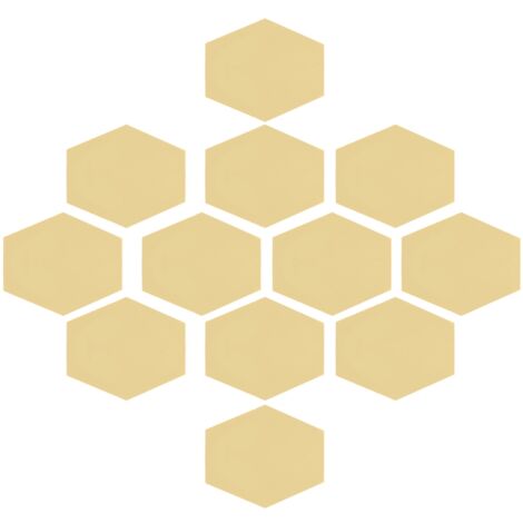12 moderne 3D-Wandaufkleber aus Kunststoff, sechseckig, geometrische Form, DIY-Heimdekoration (Gold)