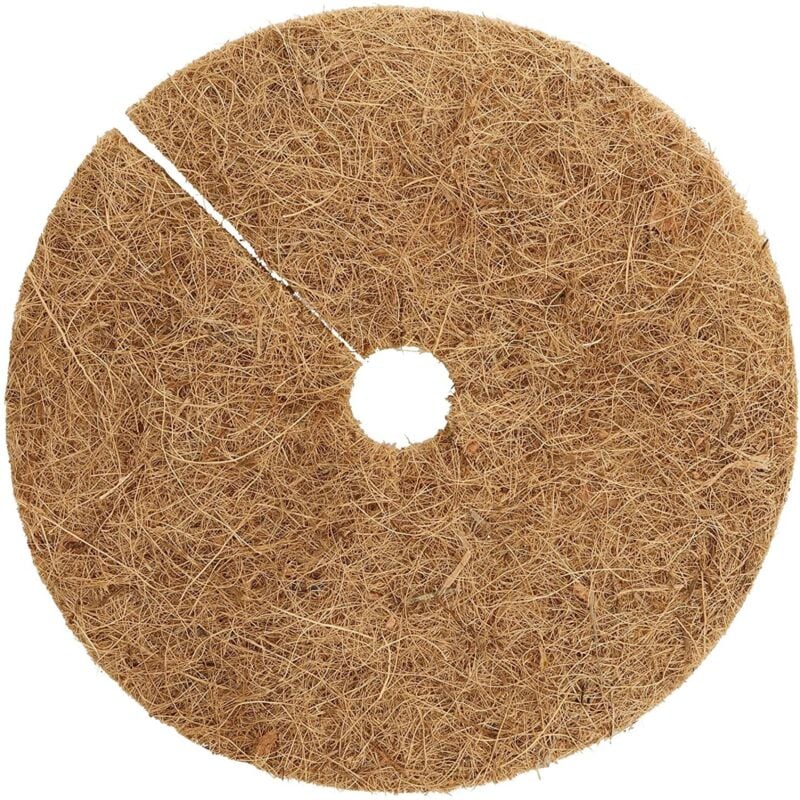 12 morceaux de tapis de cocotier pour pots de fleurs, tapis plats, tapis de noix de coco déchiquetés avec ouvertures rondes pour protéger les racines