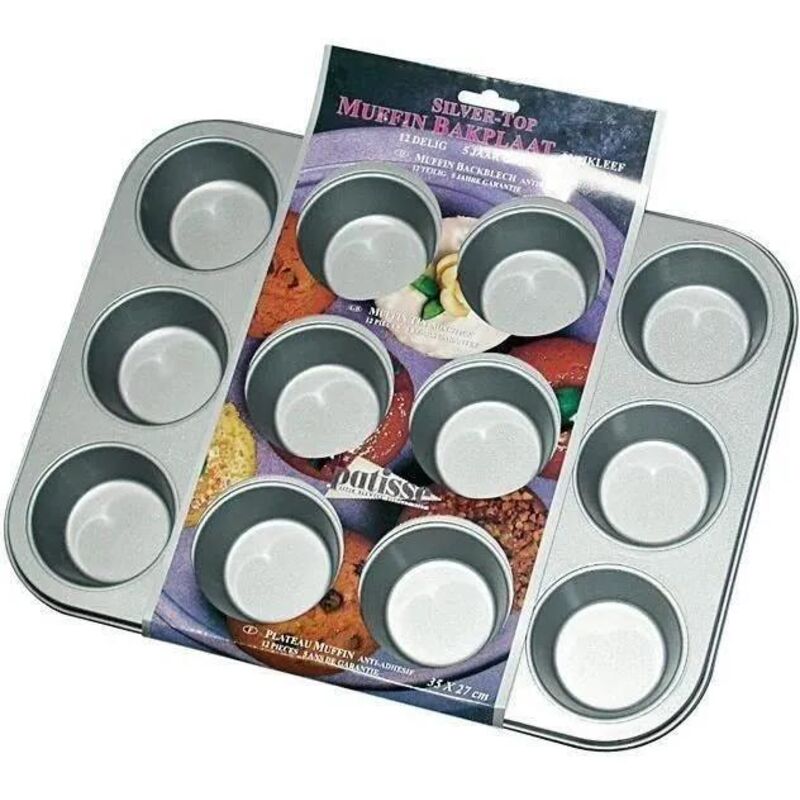 Patisse Muffinblech Antihaftbeschichtet Silber 35 X 27 Cm