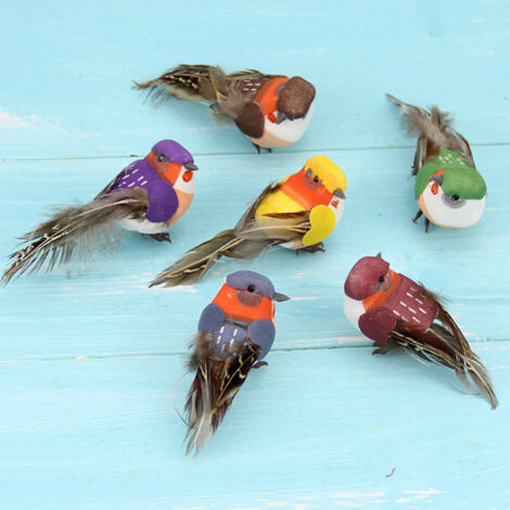 12 niedliche künstliche Vögel zur Dekoration von Garten und Innenräumen (DIY)