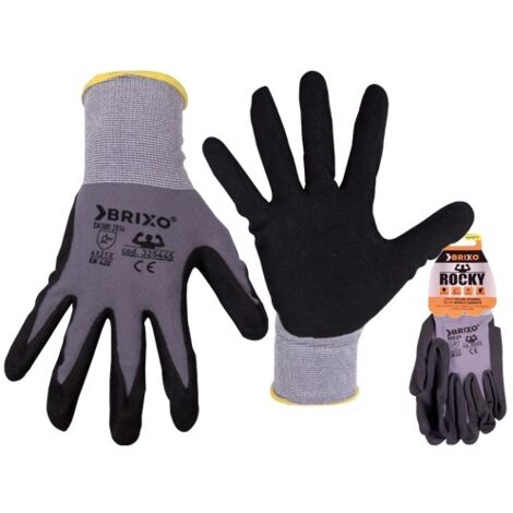12 PA GUANTI BRIXO ROCKY NYLON-SPANDEX/NITRILE ANTINFORTUNISTICA LAVORO