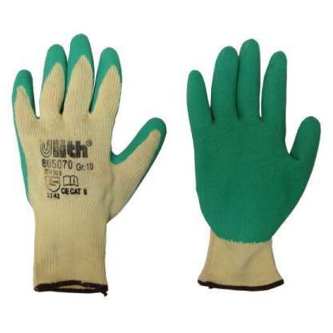 12 Paar Arbeitshandschuhe Grip Latex grün Cat2 EN388 Gr.10