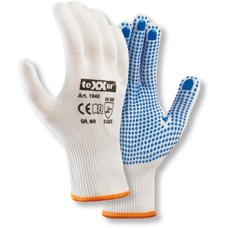 12 Paar Feinstrick-Handschuhe NYLON Größe 8