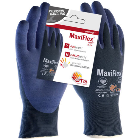 12 Paar MaxiFlex® Elite Nylon-Strickhandschuhe (34-274 HCT),  Größe 9