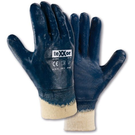 12 Paar Nitril-Handschuhe STRICKBUND Größe 10