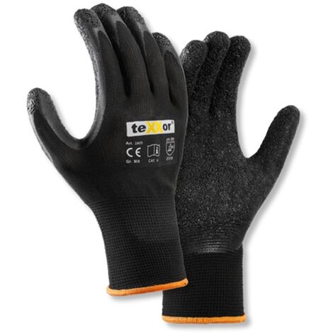 12 Paar Polyester-Strickhandschuhe LATEX Größe 7