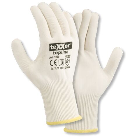 12 Paar topline Feinstrick-Handschuhe BAUMWOLLE/NYLON Größe 7