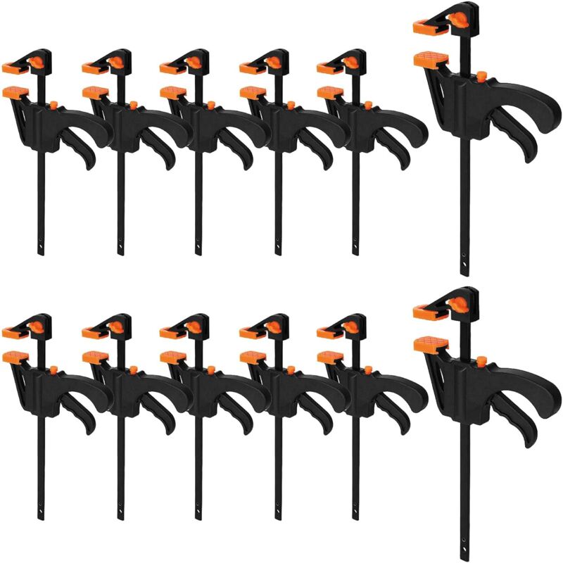 12-Pack 4-Inch Woodworking Quick Grip ClampsTrigger ClampsSingle Handed Ratchet Clamps,Mini Small Pole Clamps for Hand Wood Clamps,for Gluing