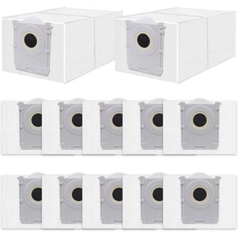 12 Pack Bags for Ecovacs Deebot X9 Pro/X8 Omni, T50/T50 Pro/T50 Max Omni, T30C Pro, T80 Omni Robot Vacuum Cleaner, Antibacterial Dust Bags,