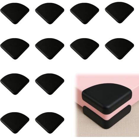 GABRIELLE 12 Pack Black Silicone Table Edge Protectors for Various Furniture, for Babies, Children and People