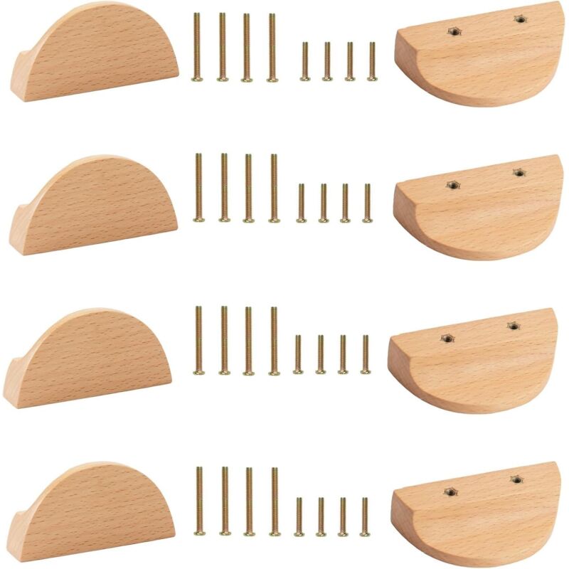 12 Pack Half Moon Drawer Pulls Beech Wood Double Hole Cabinet Drawer Pulls,12 Pack Half Moon Drawer Pulls Beech Wood Double Hole Cabinet Drawer Pulls