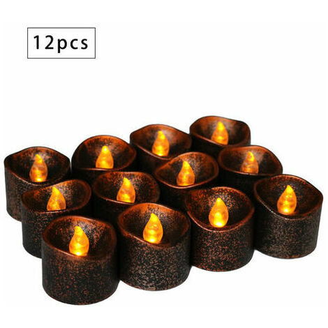 12 Pack LED Candles Candles CR2032 Battery Fragranceless Candles Tealight Candle Flameless Clear Flickering 100+ Hours Electric Light