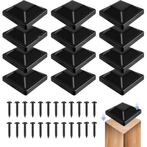 12 Pack Plastic Fence Post Cover Caps for Fence Posts, Patio Posts and Wooden Fences 9 x 9 cm