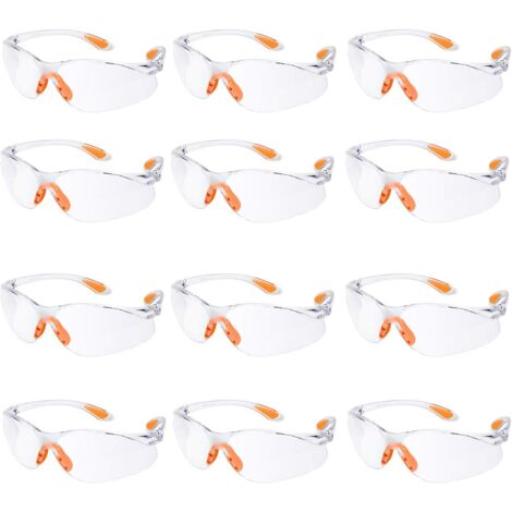 12 Pack Safety Goggles Work Goggles with Clear Lens Anti-Fog Eyewear Protection for Garden Laboratory Chemistry bv8HzJQeO