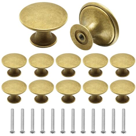 12 Pack Vintage Cabinet Knobs Smooth Drawer Dresser Handles with Screws