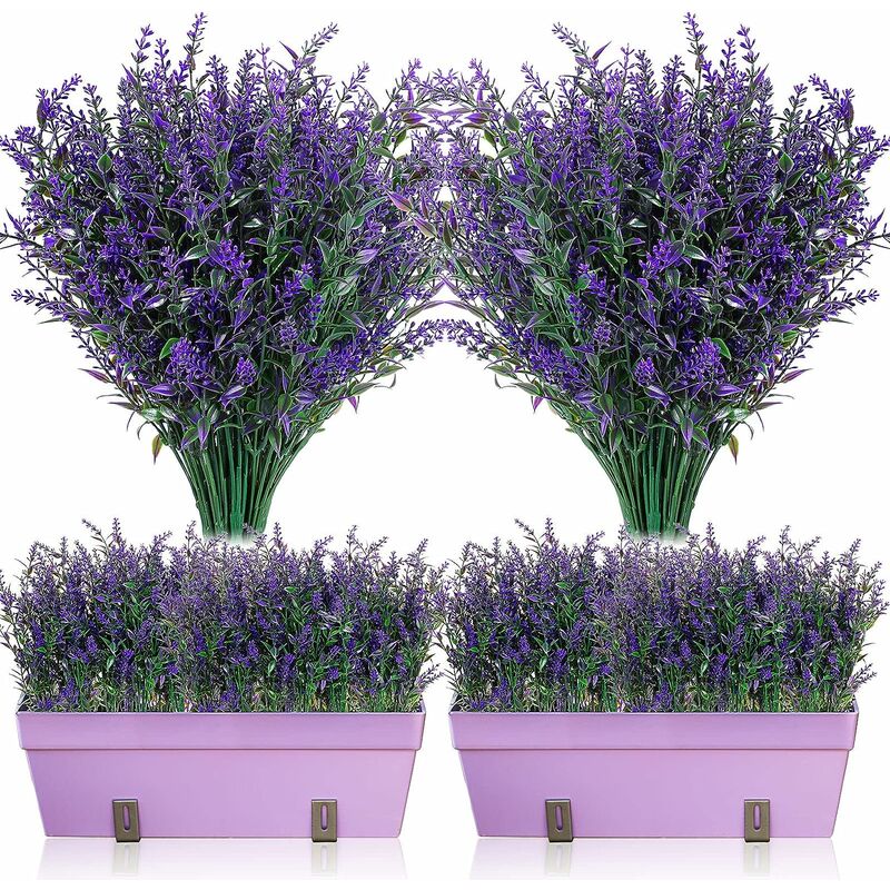 12 Packs Artificial Lavender Bushes Artificial Greenery Lavender Flowers uv Resistant Plants for Floral Arrangement, Centerpiece, Home Garden