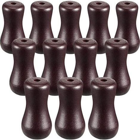 12 Packungen Braune Holzkordel, Kunststoffquaste, Holzkordel, Quasten für Jalousien, Knopfkordeln, Drop-End für Jalousien oder Jalousien, T-Darkness