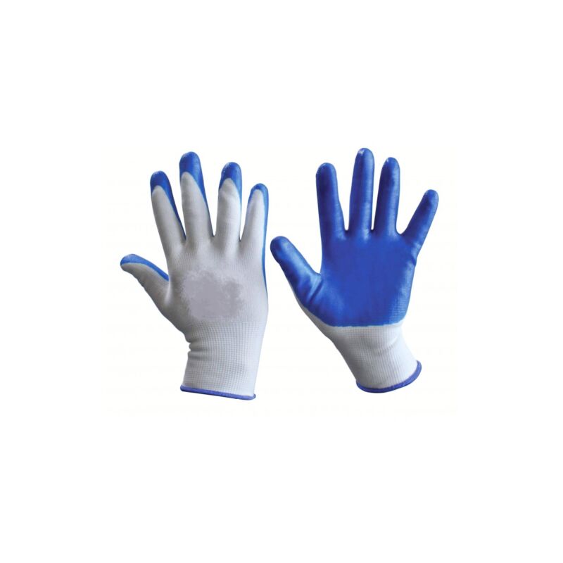 Image of FAR - 12 paia di guanti da lavoro spalmati nylon / nitrile guanto coppia misura 9 GL9