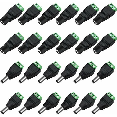 [12 paires] DC 12V mâle femelle connecteurs adaptateur DC facile à installer 12V DC câblage alimentation Balun connecteur d'alimentation adaptateur fiches pour caméra de vidéosurveillance LED bande lu