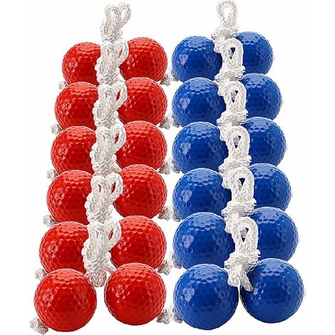 12 Paires de Balles de Golf d'échelle Ladder Toss Ball Balles de Golf de Remplacement de L'échelle avec de Vraies Balles de Golf Set de Balles de Jeu en Plein Air(6 Rouges+6 Bleues)